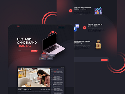 Landing Page Design 3d dark site flat graphic design landing page minimal redesign ui ux web website