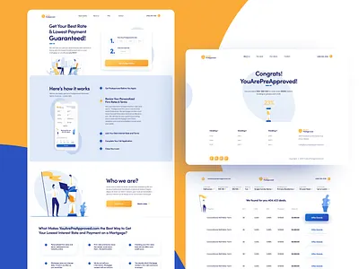 YouArePreapproved - Best interests and rates! about us enter number financial comparision illustration landing page loading screen mortage rates slider with steps steps