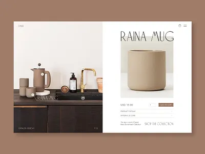Tableware Catalog Product Card card clean concept design ecommerce minimal mug product product page shop tableware ui website
