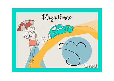 'Playa Venao' Postcard design illustration vector