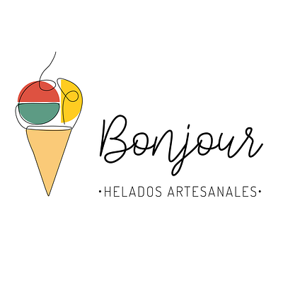 'Bonjour' Brand Mark & Brand Name branding design illustration logo vector