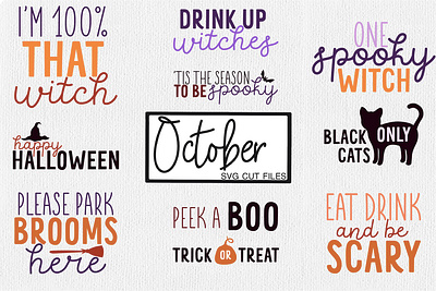 October SVG Cut Files autumnal sublimation quote