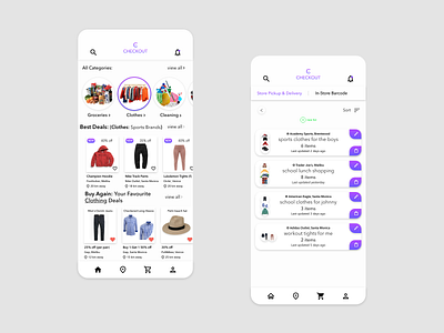 Checkout App - Screens #5,6 adobexd android design app app design appdesign basket buy ecom groceries ios design list mobile mobile design online payments shopping shopping cart shopping list store stuff