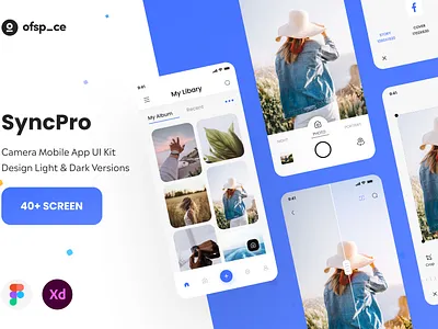SyncPro-Camera App UI Kit app app design app ui camera camera app dribbble ios mobile mobile app modern ui ofspace photo photo editing syncpro trend 2021 ui kit ui8 user interface