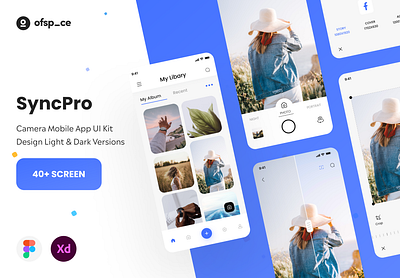 SyncPro-Camera App UI Kit app app design app ui camera camera app dribbble ios mobile mobile app modern ui ofspace photo photo editing syncpro trend 2021 ui kit ui8 user interface