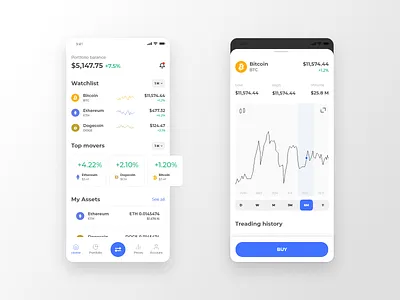 Cryptocurrency App app design icon typography ui ux vector