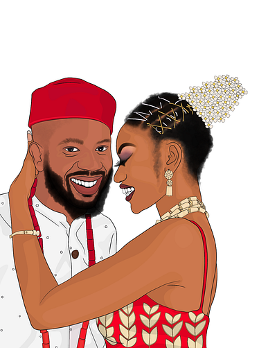 Wedding Couple africa african animation character design comic couple design illustration nigeria portrait traditional wedding