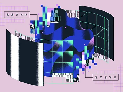 Access Control abstract access data editorial illustration network password safety system texture