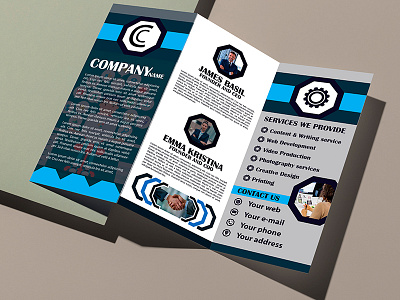 Tri-fold brochure mockup brand design branding brochure company profile corporate pack flyer graphic design illustration mockup print ready printing professional tri fold tri fold brochure vector