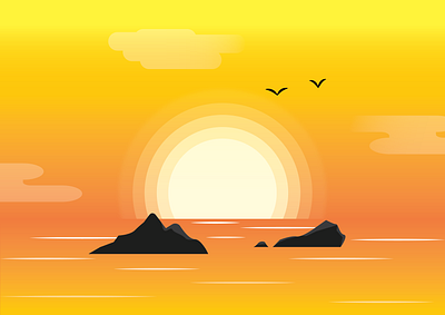 Warm sunrise design graphic design icon illustration vector