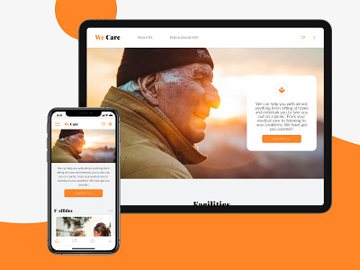 We Care adobexd branding design digital illustration landingpage logo ui uiux ux vector volunteer