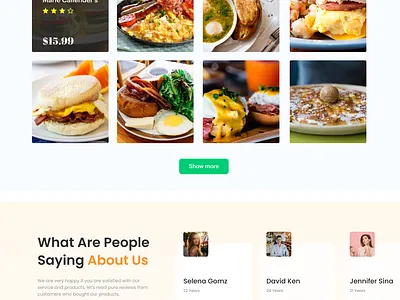 Landing Page for Restaurant design ui website