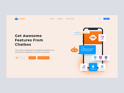 Hero Scene - Landing Page branding design graphic design hero scene illustration landing page ui uidesign ux uxdesign website xd xd design