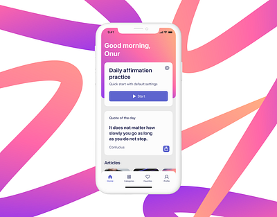 Rise - Affirmation App app branding design icon typography ui ux