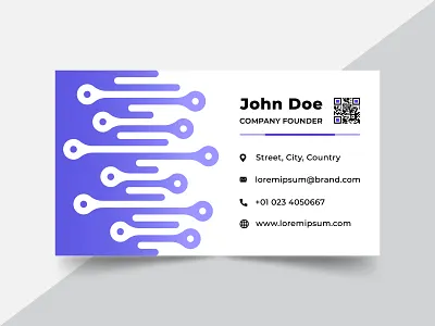 Technology and Data Business Card business card data purple smart startup tech technology