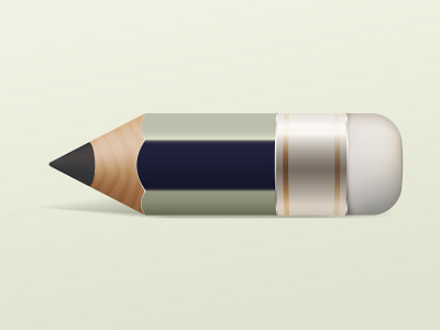 Small simple pencil with eraser isolated