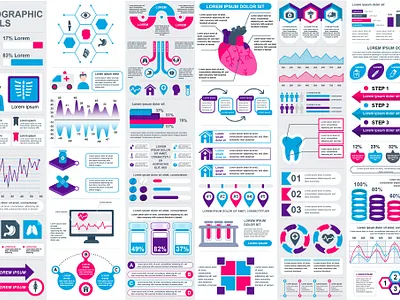 Medical Infographics business collection data design development document element icon illustration infographic internet isometric landing layout mdeical mobile modern tools vector visualization