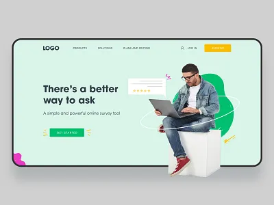 Website design for employee satisfaction survey agency branding business colorful creative creativity dashboard design employee fun illustration minimal playful saas software survey technology typography website website design