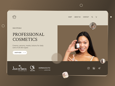 Beauty product shop concept branding design illustration ui ux