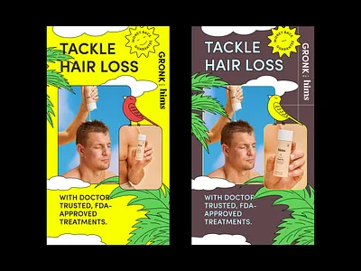 Gronk for hims(killed concept) art direction illustration instagram story social ad