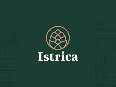 Istristrica - logo brown design developer district forest gold graphic design green logo logos town