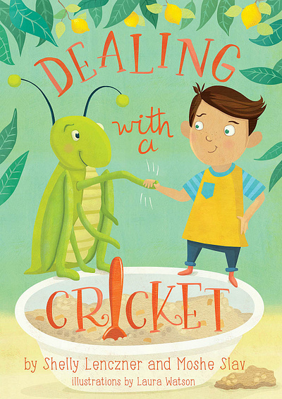 Dealing with a Cricket - kids' book illustrations :) book cover childrens book illustration childrens books childrens illustration cover design hand lettering handlettering illustration kidlitart kids books whimsical