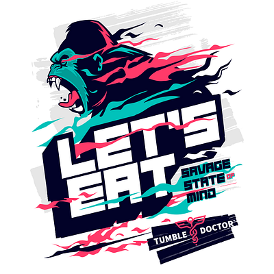 Tumble Doctor "Let's Eat" apparel deisgn branding design illustration illustrator logo mascot merch kit vector