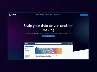 Kyso landing page app design desktop figma fintech logo saas ui