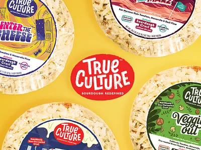 True Culture Pizza branding frozen packaging frozen pizza illustration lettering packaging pizza pizza packaging portugal sourdough