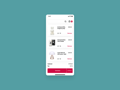 Shopping Cart app cart checkout dailyui design popular shopping cart ui ux
