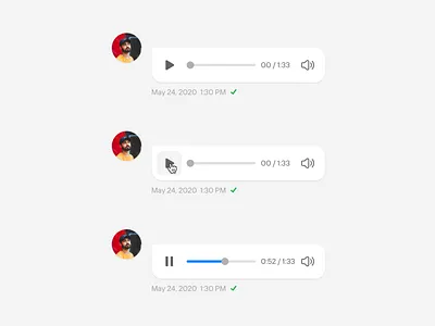 Voice notes chat chatting component design system product design ui ux voice note web