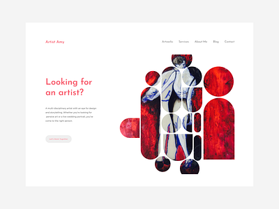 Artist Landing Page accessibility design app art artist artsy design branding classy design clean design graphic design illustration landing page simple design sleek design ui ux visual art visual design web design web page website