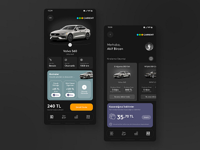 Car Rental Mobile App Design araç auto automobile car clean kirala rent rental turkey ui