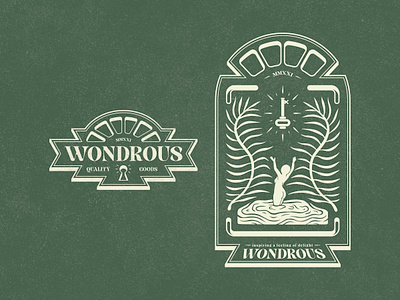 Wondrous Tee Graphic branding design floral illustration logo tee shirt graphic tshirt vector wondrous woodcut