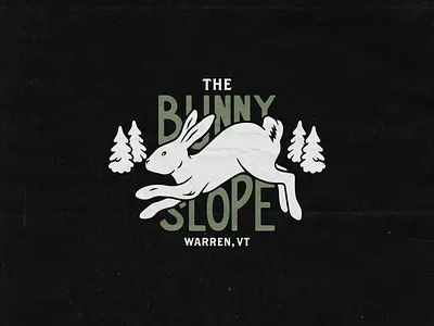 The Bunny Slope logo airbnb branding bunny design handdrawn illustration logo logo design outdoor design vector wild
