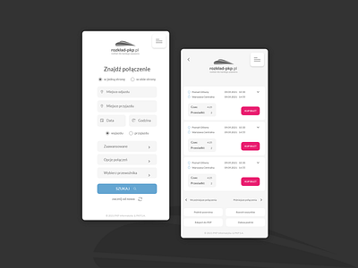 PKP Intercity travel search app design mobile ui ux web webdesign website