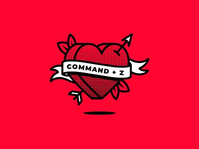 Command + Z Love arrow command z design heart illustration tattoo vector