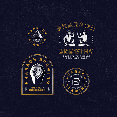 Pharaoh Brewing Branding beer branding brewery design distressed egypt graphic illustration pharaoh pyramid