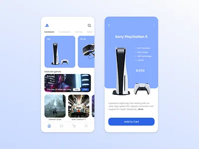 Playstation app UI app console mobile playstation ps5 sony ui ux