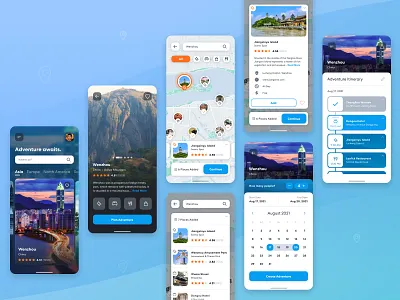 Travel Planning App UI / UX + Wireframe Flow ai powered app app design design exploration flow hi fi mobile planning planning app travel travel app ui ux wireframe