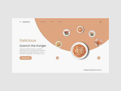 Food Hunt Landing Page - UI Design 003 app branding design icon illustration logo typography ui ux vector