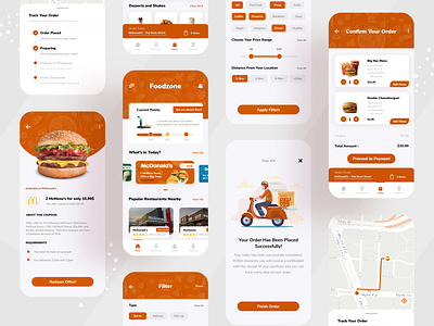 FoodZone App UI branding delivery delivery app design find restaurant food food corner food delivery food delivery mobile app food factory foodzone mobile app near food restaurant speicy food ui ux web app website