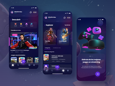 Streaming App concept adobexd concept concept design conceptç design design app gameplays games stream streamer streaming uidesign uxdesign videogames