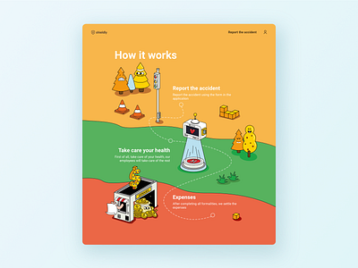 Shieldly - Insurance website app assurance button color design desktop illustration illustrations insurance isometric isometric illustrations landing landing page money progress bar safety steps ui ux vector