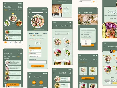 Mobile Ordering App - Nano Cafe app design food order mobile order mobileorder ui website