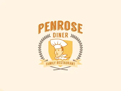 Penrose banner brand branding diner emblem food icon illustration lettering logo logotype philadelphia philly restaurant retro symbol type typography vigil vintage