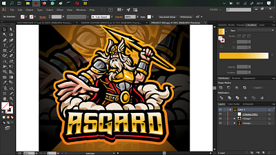 King asgard esport mascot logo asgard branding design esport game design illustration king loki mascot logo odin thor