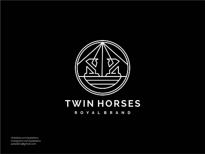 Twin Horeses Logo brand mark branding design icon illustration jewelry logo lineart logo logo maker logodesign monoline sale logo top logo ui ux vector