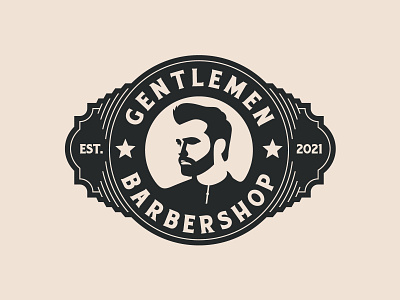 Gentlemen Barbershop badge badgedesign barber barbershop bearded branding design gentlemen haircut identity illustration logo logotype mark men shave typography vintage