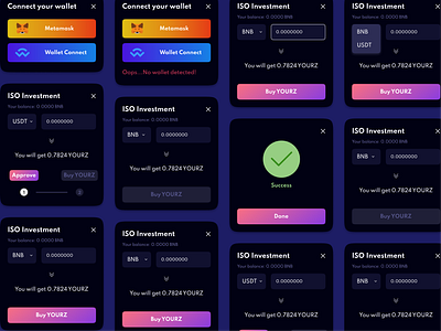 OnlyYourz - Modals components crypto cryptocurrency dark theme design modals token ui ux